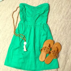 Vibrant green strapless dress